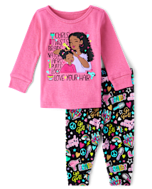 Pyjama en coton ajusté pour bébé et petite fille Love Your Hair