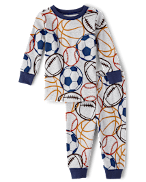 Pyjama de sport ajusté en coton pour bébé et tout-petit garçon
