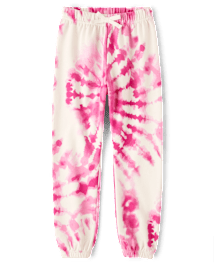Girls Tie Dye Fleece Jogger Pants
