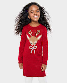Reindeer dress girls clearance