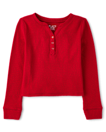 Girls Thermal Henley Top