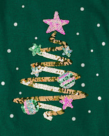 Girls Sequin Bar Back Graphic Top