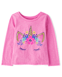 T-shirt graphique à motif de licorne pour bébé et petite fille