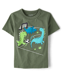 T-shirt graphique dinosaure football pour bébés et tout-petits garçons