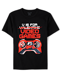 T-shirt graphique V pour jeux vidéo pour garçons