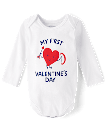 Body graphique pour la première Saint-Valentin de bébé