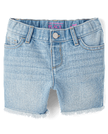Short mi-long en jean pour bébé et petite fille