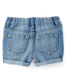 Toddler Girls Roll Cuff Denim Shortie Shorts 2-Pack