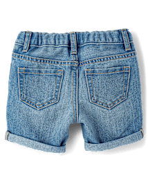 Toddler Girls Roll Cuff Denim Midi Shorts 2-Pack
