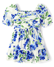 Toddler Girls Mommy And Me Floral Pleated Ruffle Dress