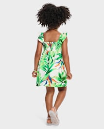 tout-petit, fille Famille assortie Tropical Smocked Robes