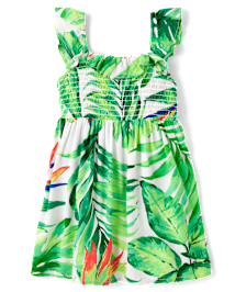 tout-petit, fille Famille assortie Tropical Smocked Robes