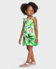 tout-petit, fille Famille assortie Tropical Smocked Robes
