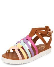 Girls Rainbow Gladiator Sandals