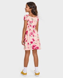 Robe à smocks fleurie pour fille