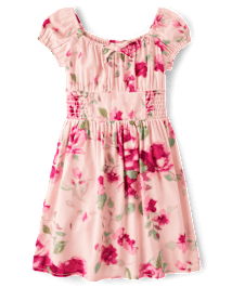Robe à smocks fleurie pour fille