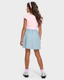 Robe ajustée et évasée motif lapin pour fille