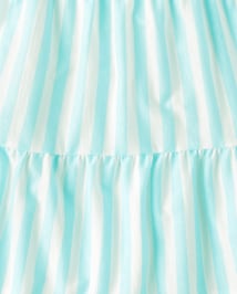 Girls Striped Tiered Dress