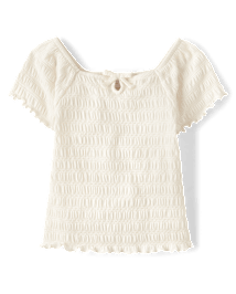 Haut à smocks et trou de serrure pour fille