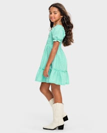 Robe à volants froncés pour maman et moi pour filles