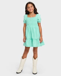 Robe à volants froncés pour maman et moi pour filles