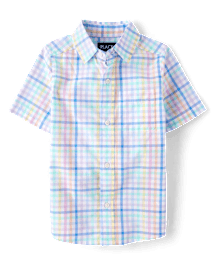 Boys Dad And Me Gingham Poplin Button Up Shirt