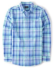 Mens Dad And Me Plaid Poplin Button Up Shirt