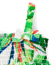 bébés filles Famille assortie Robes smockées tropicales