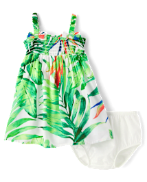 bébés filles Famille assortie Robes smockées tropicales
