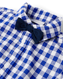 Ensemble 2 pièces en popeline vichy pour bébé garçon, papa et moi