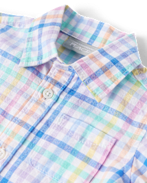 Ensemble 2 pièces en popeline vichy pour bébé garçon, papa et moi