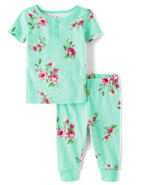 Bébé Et tout-petit, fille Pyjama Floral Henley Pointelle Snug Fit coton