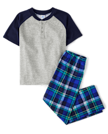 Pyjama Henley à carreaux pour garçon