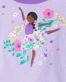 Pyjama ballerine ajusté en coton pour bébé et petite fille