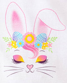 Pyjama ajusté en coton pour bébé et petite fille avec motif lapin