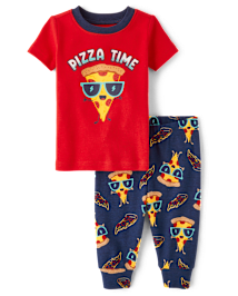 Pyjama ajusté en coton pour bébé et tout-petit garçon « Pizza Time »