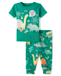 Pyjama ajusté en coton pour bébé et tout-petit à motif dinosaure