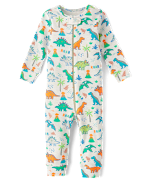 Pyjama une pièce en coton ajusté à motif dinosaure pour bébé et tout-petit garçon