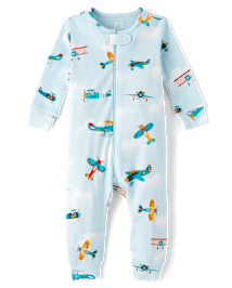 Baby And Toddler Airplane Snug Fit Cotton Footed One Piece Pajamas