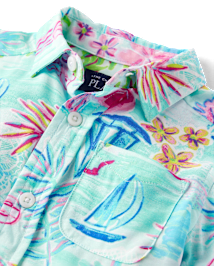 Baby And Toddler Boys Matching Family Tropical Button Up Shirt