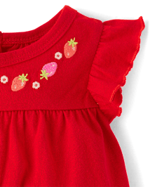 Lot de 2 barboteuses à motif fraise pour bébé fille