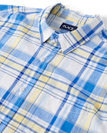 Chemise boutonnée en popeline à carreaux pour homme, motif papa et moi