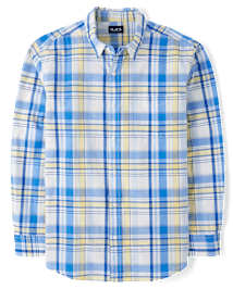 Chemise boutonnée en popeline à carreaux pour homme, motif papa et moi