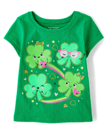 Baby And Toddler Girls St. Patrick's Day Shamrocks Graphic Tee
