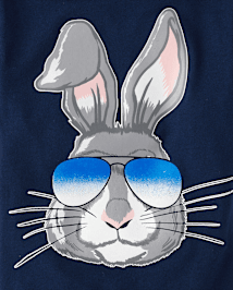 T-shirt graphique avec lunettes de soleil lapin de Pâques pour bébés et tout-petits garçons