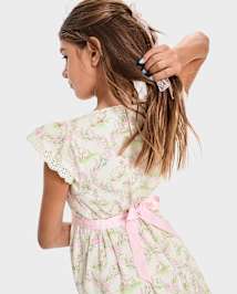 Robe à volants motif lapin pour fille