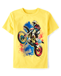 T-shirt graphique moto pour garçon