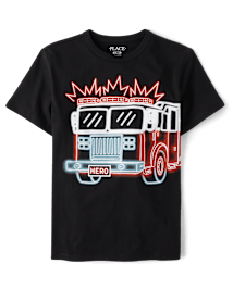 T-shirt graphique camion de pompiers pour garçon