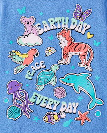 T-shirt graphique pour bébés et petites filles, motif animaux du Jour de la Terre