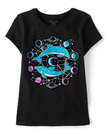 Fille Dolphin T-shirt imprimé